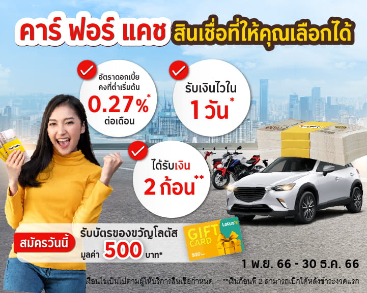 คาร์ ฟอร์ แคช ฉลอง 20 ปี มอบบัตรของขวัญมูลค่ารวมกว่า 2,000,000 บาท